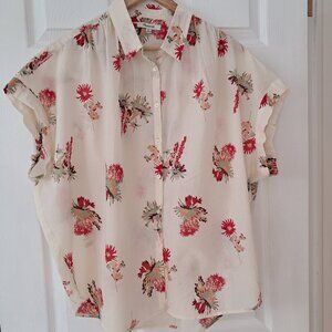 Madewell Floral pattern Button Up Women's Cream shirt